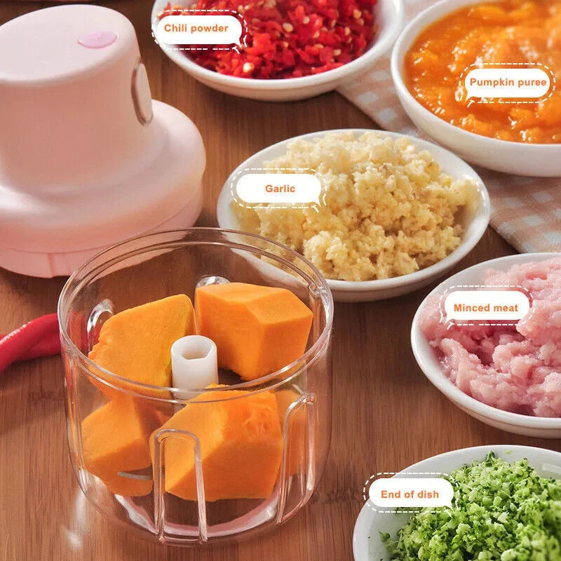 USB Rechargeable Mini Food Chopper | Electric Garlic & Vegetable Grinder