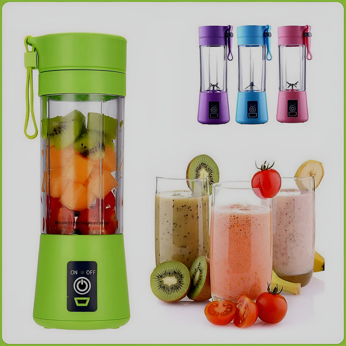 Portable 6-Blade Rechargeable Juicer Blender 380ml | Mini Smoothie & Juice Make