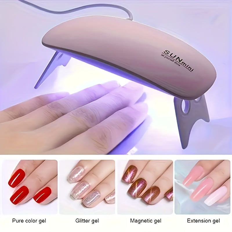 6W Mini UV LED Nail Lamp with Timer – Portable Nail Dryer for Home & Professional Use