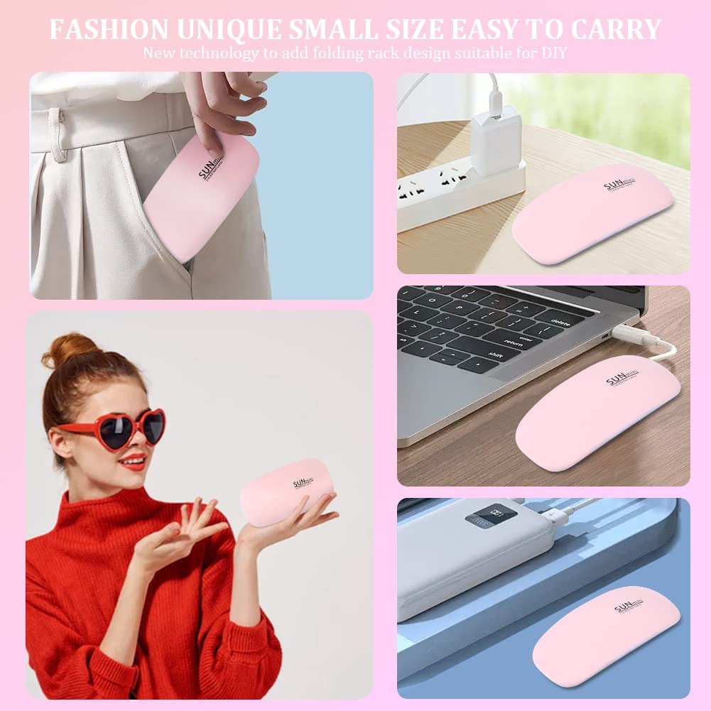6W Mini UV LED Nail Lamp with Timer – Portable Nail Dryer for Home & Professional Use
