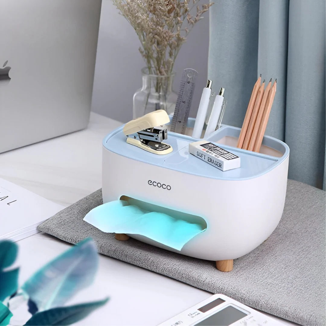 Ecoco Multifunctional Tissue Box with Storage Drawer & Organizer