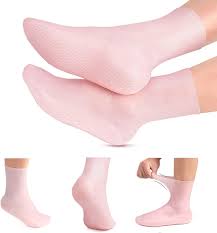 Silicone Moisturizing Heel Socks | Reusable Cracked Heel Care Socks – Pink
