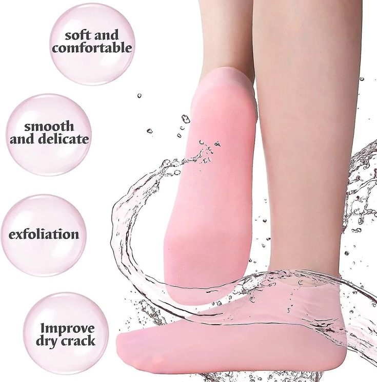 Silicone Moisturizing Heel Socks | Reusable Cracked Heel Care Socks – Pink