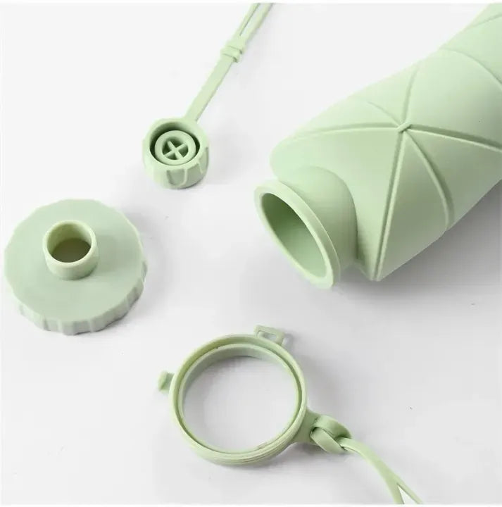600ml Foldable Silicone Water Bottle | Collapsible Reusable Travel Bottle