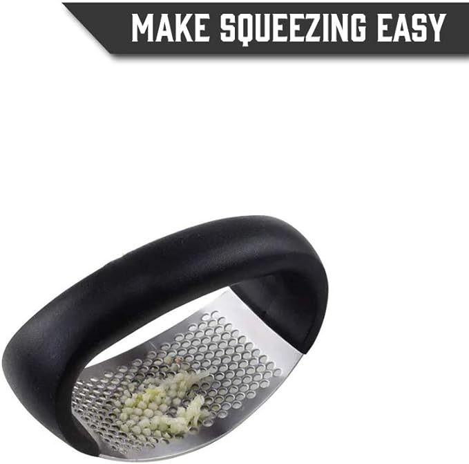 Stainless Steel Garlic Press Rocker | Easy Garlic Crusher & Mince