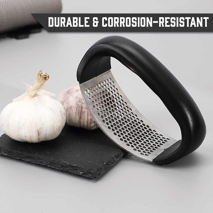 Stainless Steel Garlic Press Rocker | Easy Garlic Crusher & Mince