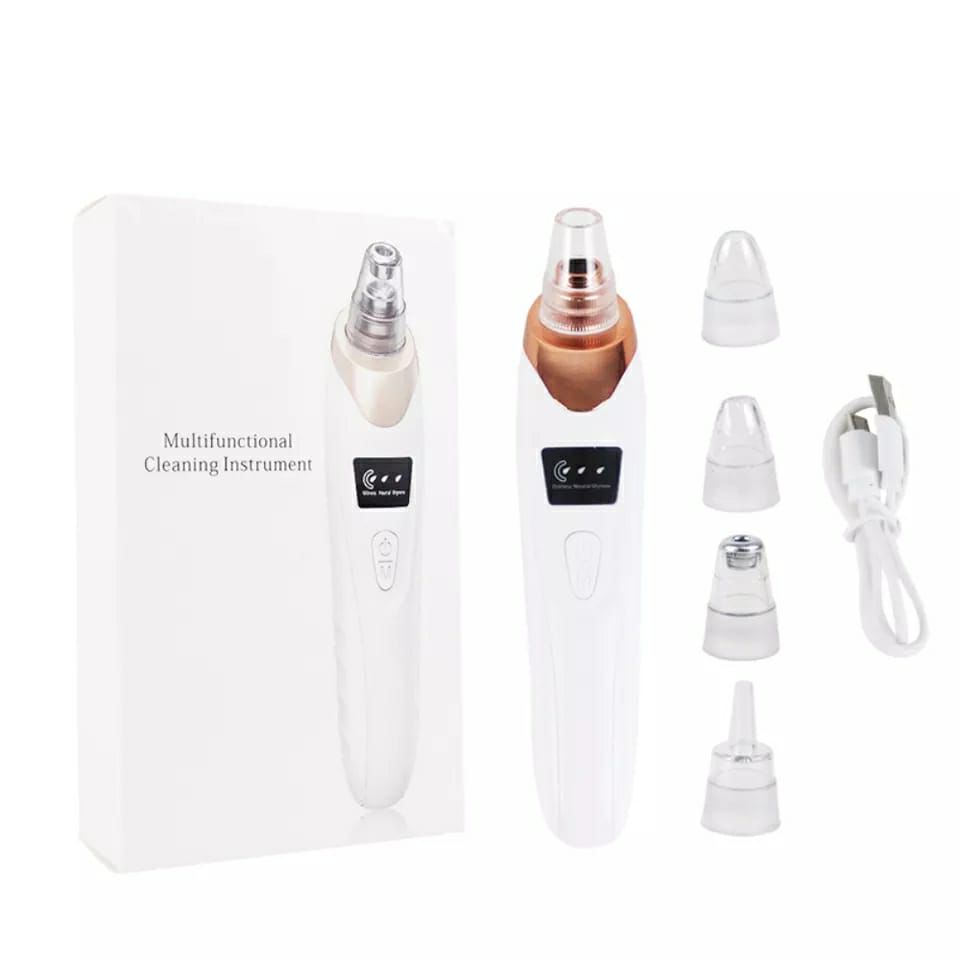 Electric Blackhead Remover – Vacuum Pore Cleaner with 5 Suction Heads