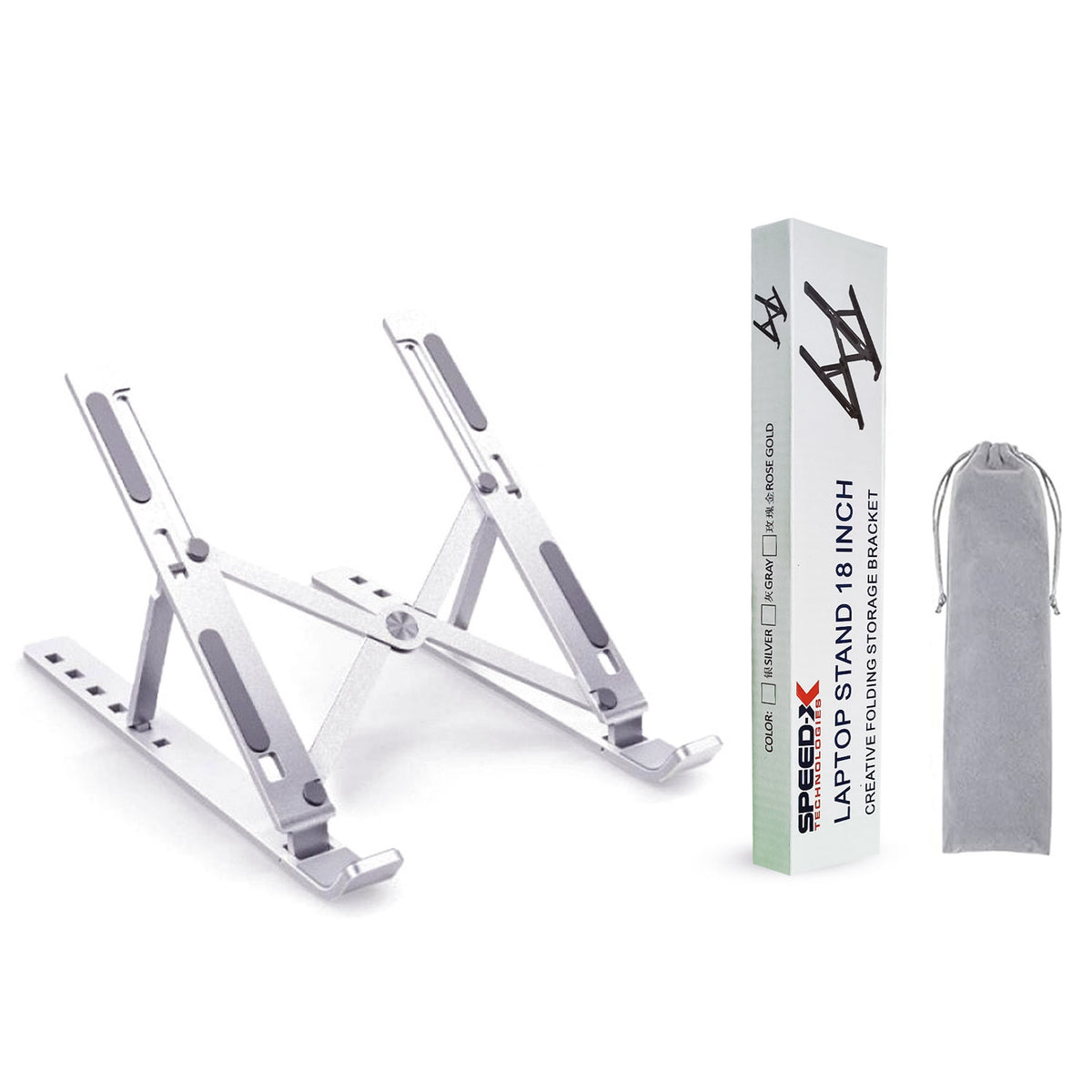 Adjustable Folding Steel Laptop Stand | Portable Multi-Angle Ergonomic Notebook