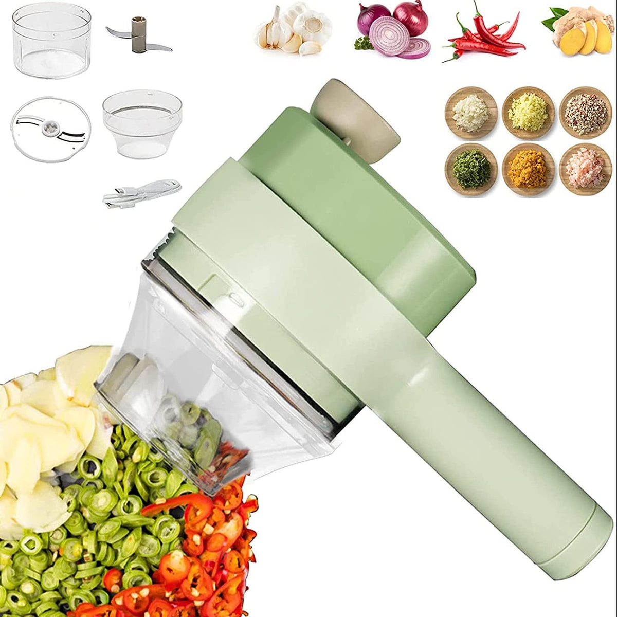 Electric Handheld Vegetable Cutter | Multifunctional Food Chopper & Kitchen Slicer