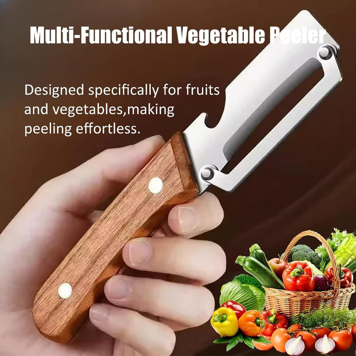 3-in-1 Multi-Functional Kitchen Peeler | Vegetable Peeler, Knife & Bottle Opener