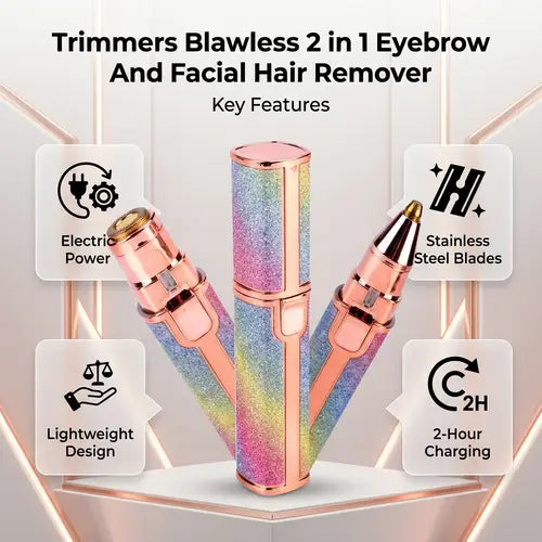 2-in-1 USB Rechargeable Eyebrow Trimmer & Facial Hair Remover (HX-203B)