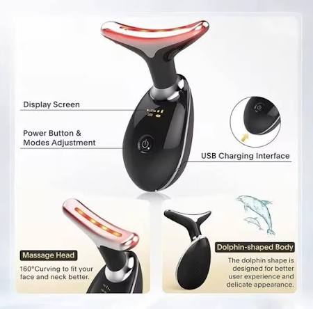 Rechargeable Electric Face Massager – 3 Modes 45°C Facial Beauty & Skin Care Device
