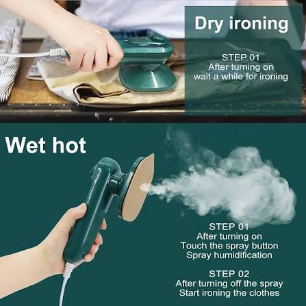 Portable Mini Steam Iron with Spray – Travel Clothes Iron for Home & Travel